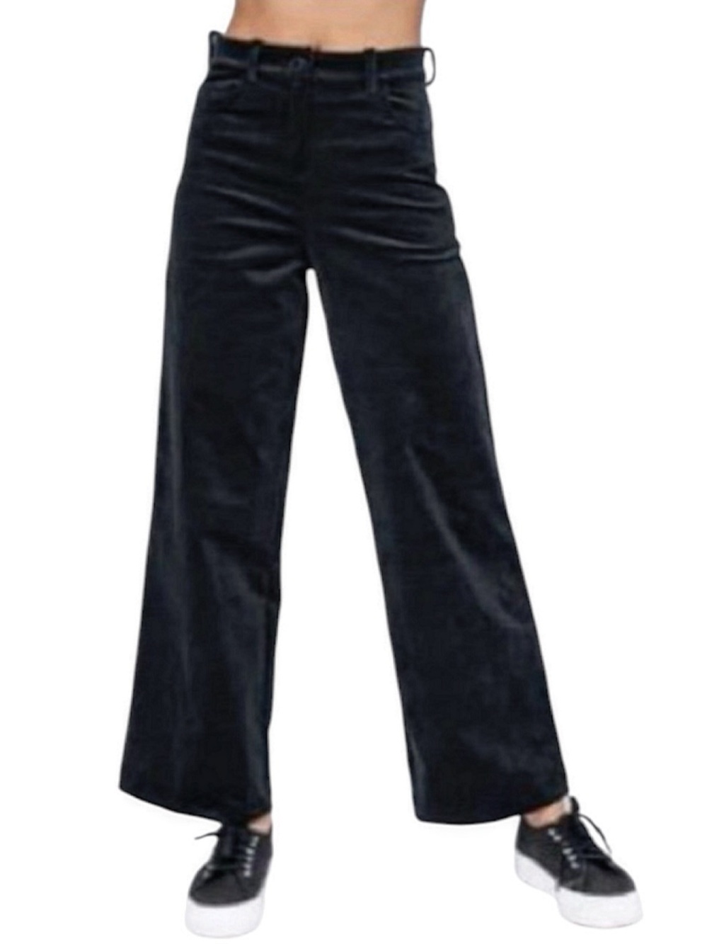 Smash + Tess NWT city wide leg pant corduroy midnight black large high waisted
